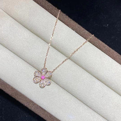 [⭐Maelin]FRIVOLE ROSE GOLD FLOWER DIAMOND NECKLACE