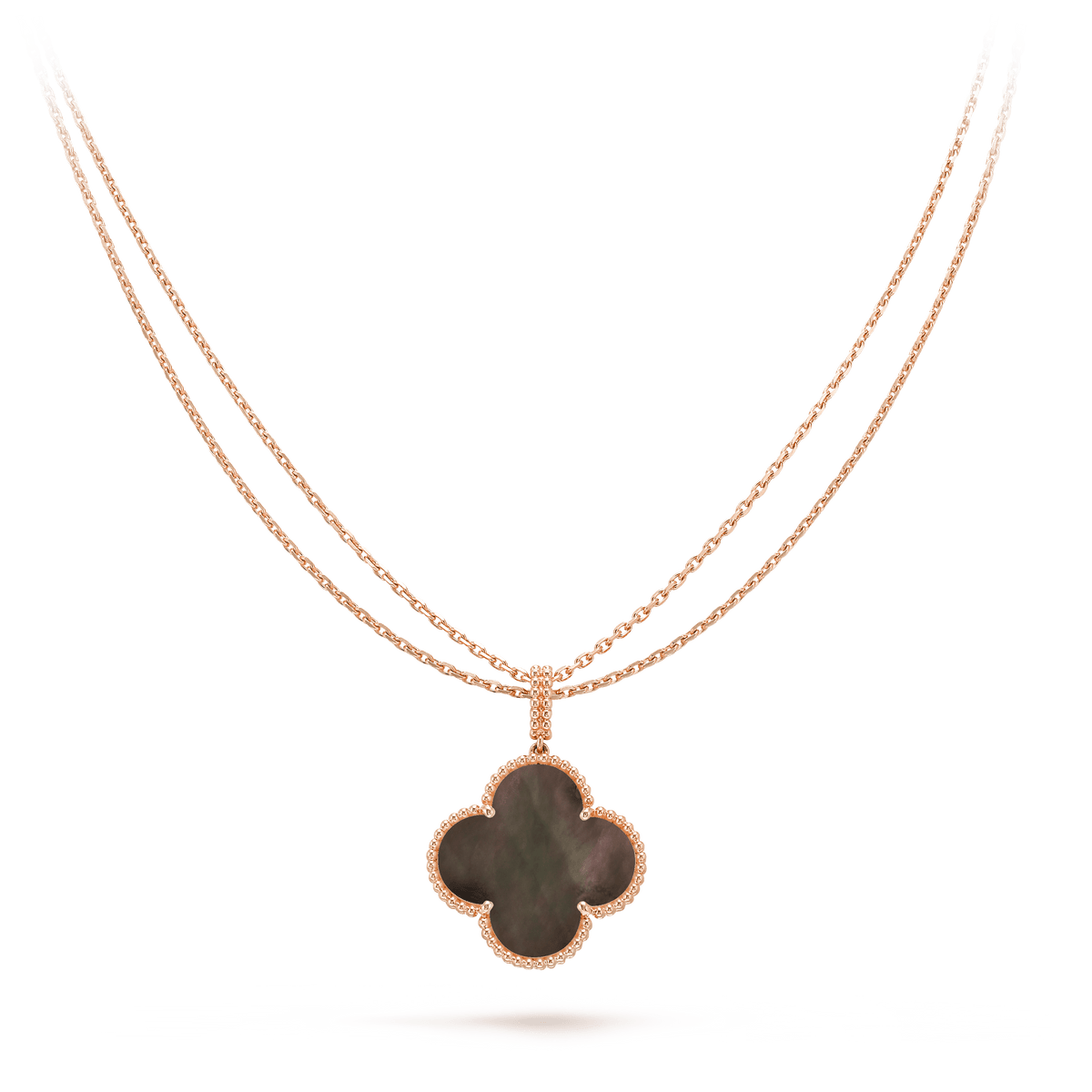 [⭐Maelin]CLOVER 25MM GOLD DARK MOP BIG CLOVER NECKLACE