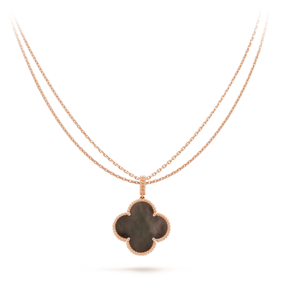 [⭐Maelin]CLOVER 25MM GOLD DARK MOP BIG CLOVER NECKLACE