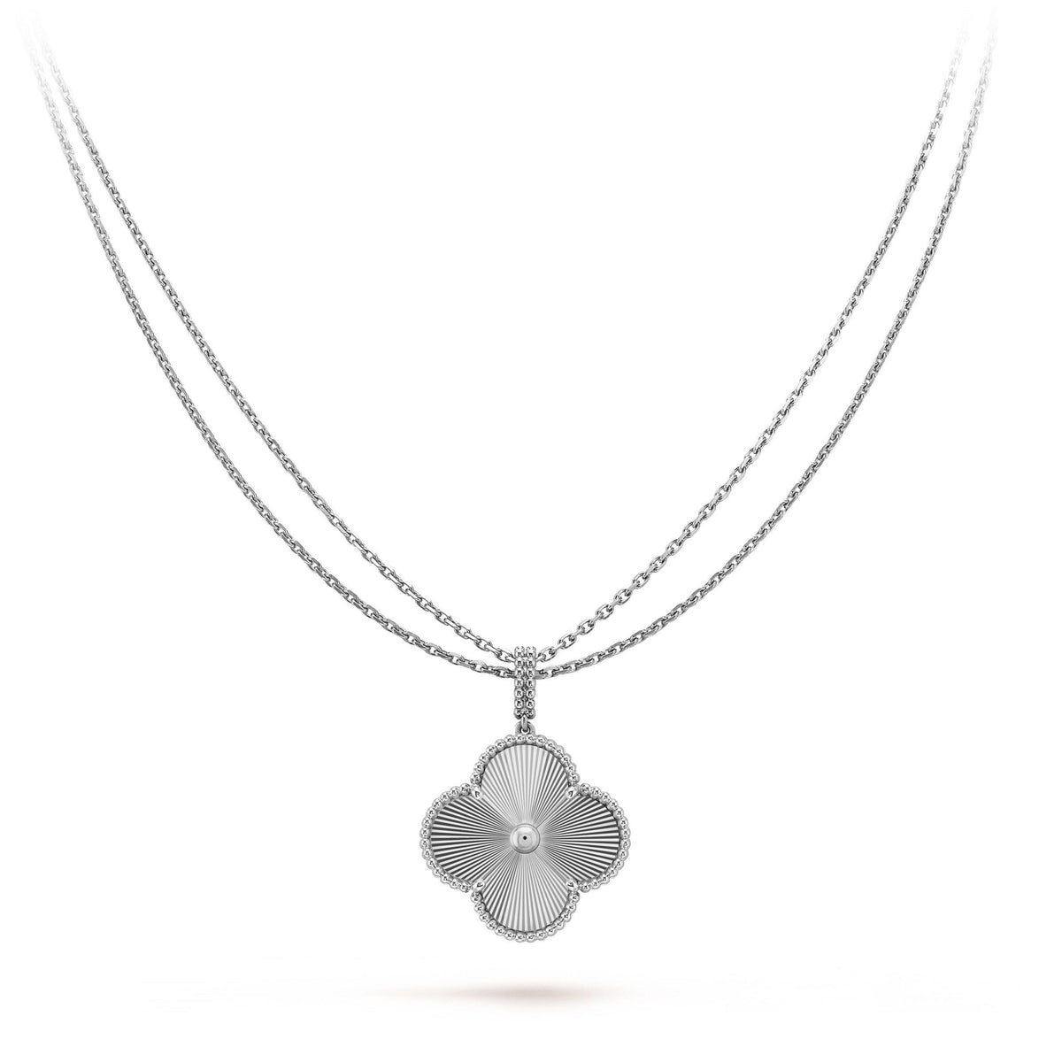 [⭐Maelin]CLOVER 25MM SILVER BIG CLOVER NECKLACE
