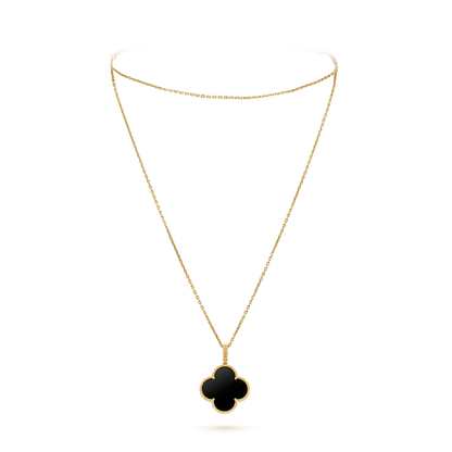 [⭐Maelin]CLOVER 25MM GOLD ONYX BIG CLOVER NECKLACE