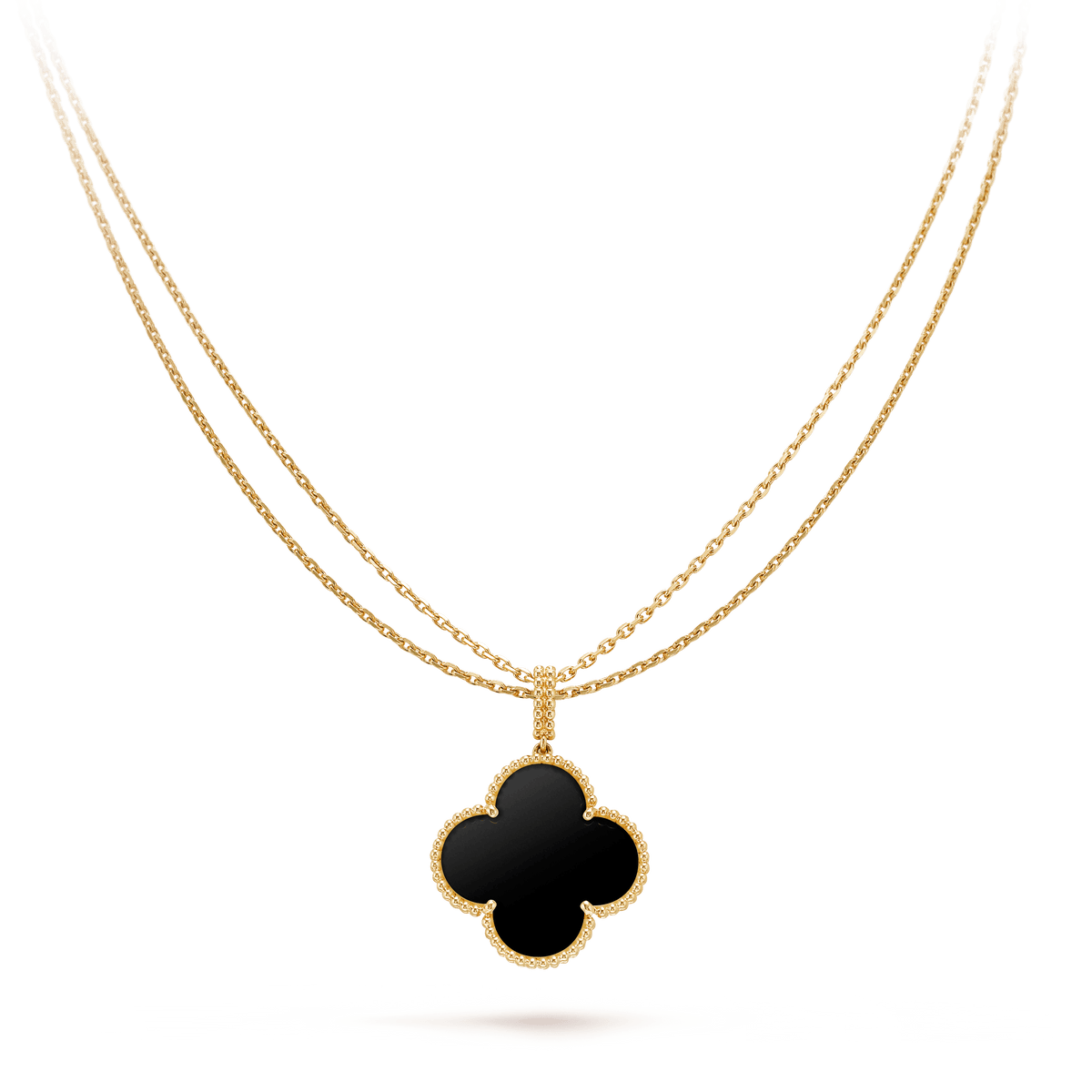 [⭐Maelin]CLOVER 25MM GOLD ONYX BIG CLOVER NECKLACE