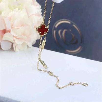 [⭐Maelin]CLOVER  CARNELIAN SINGLE FLOWER BRACELET