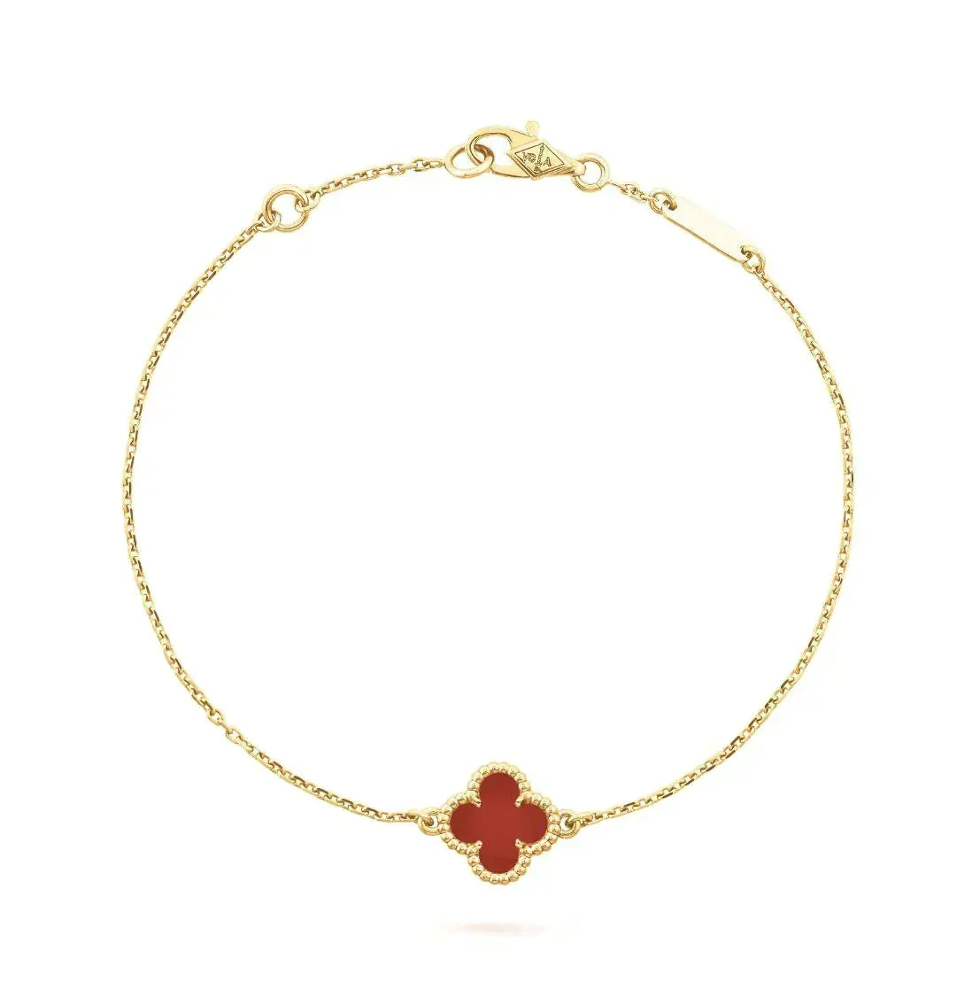 [⭐Maelin]CLOVER  CARNELIAN SINGLE FLOWER BRACELET