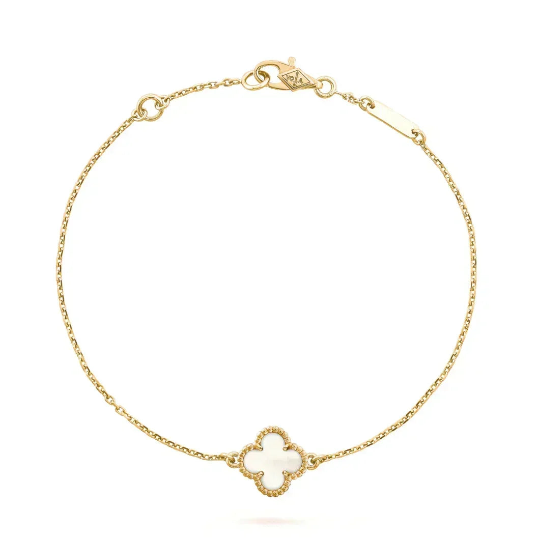 [⭐Maelin]CLOVER WHITE MOP SINGLE FLOWER BRACELET
