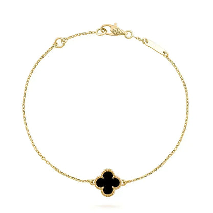 [⭐Maelin]CLOVER ONYX SINGLE FLOWER BRACELET