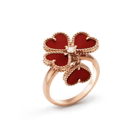 [⭐Maelin]SWEET CLOVER CARNELIAN RING