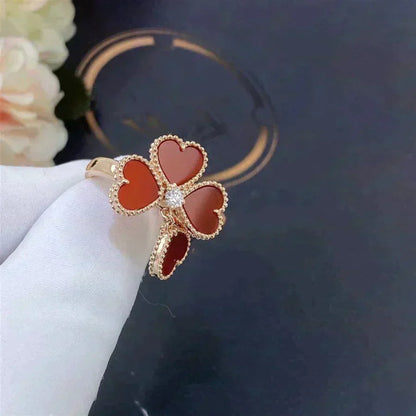 [⭐Maelin]SWEET CLOVER CARNELIAN RING