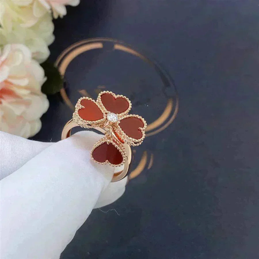 [⭐Maelin]SWEET CLOVER CARNELIAN RING