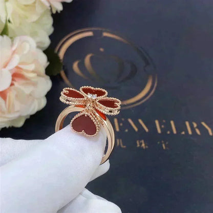 [⭐Maelin]SWEET CLOVER CARNELIAN RING