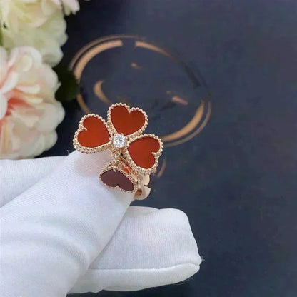[⭐Maelin]SWEET CLOVER CARNELIAN RING