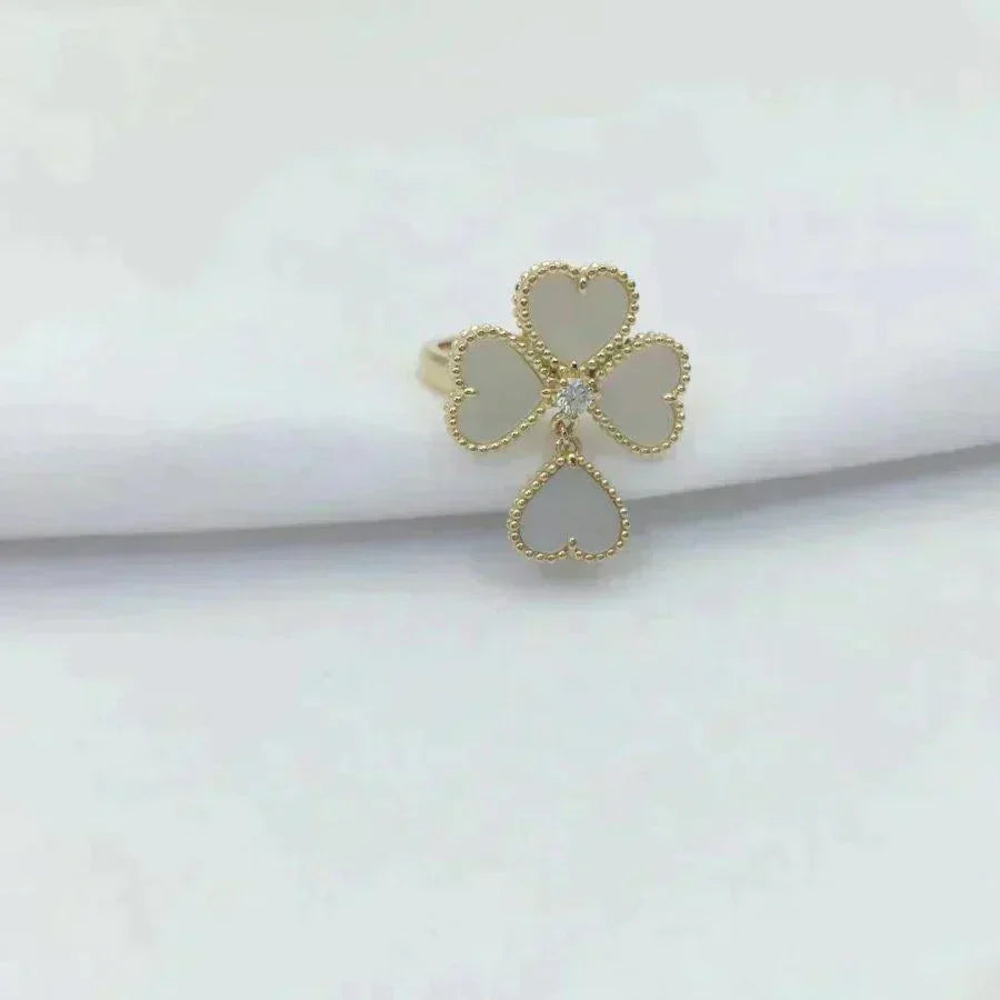[⭐Maelin]SWEET CLOVER WHITE MOP RING