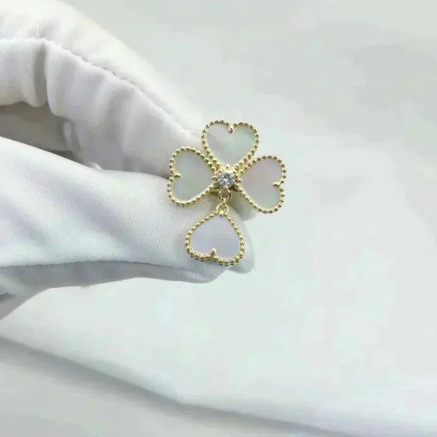 [⭐Maelin]SWEET CLOVER WHITE MOP RING