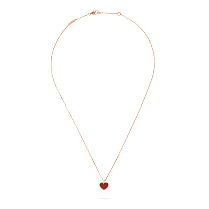 [⭐Maelin]SWEET CLOVER CARNELIAN HEART NECKLACE