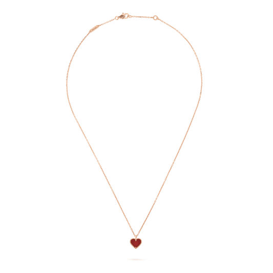 [⭐Maelin]SWEET CLOVER CARNELIAN HEART NECKLACE
