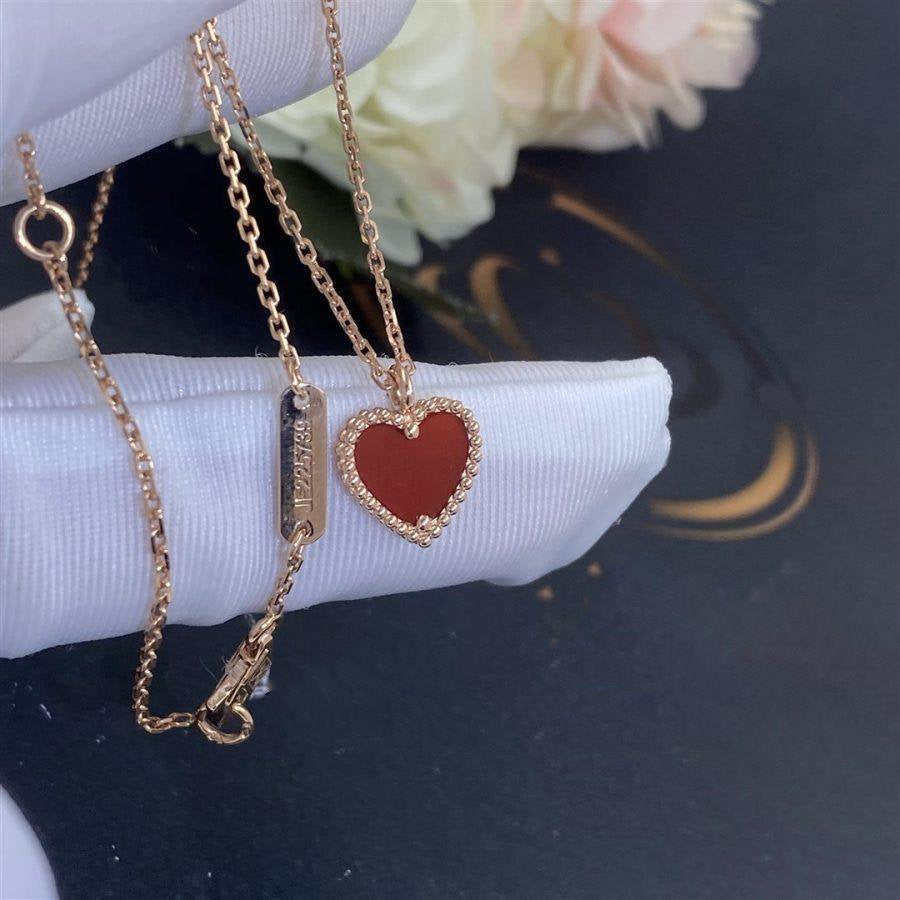 [⭐Maelin]SWEET CLOVER CARNELIAN HEART NECKLACE
