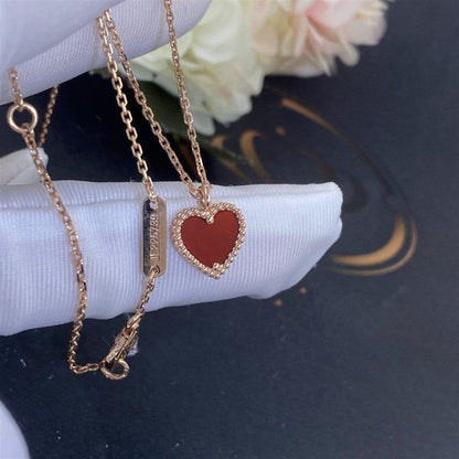 [⭐Maelin]SWEET CLOVER CARNELIAN HEART NECKLACE