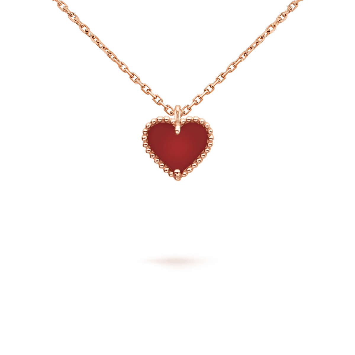 [⭐Maelin]SWEET CLOVER CARNELIAN HEART NECKLACE