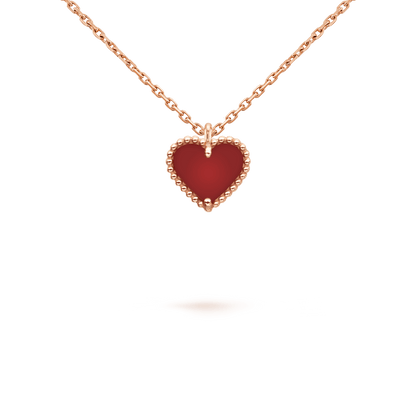 [⭐Maelin]SWEET CLOVER CARNELIAN HEART NECKLACE