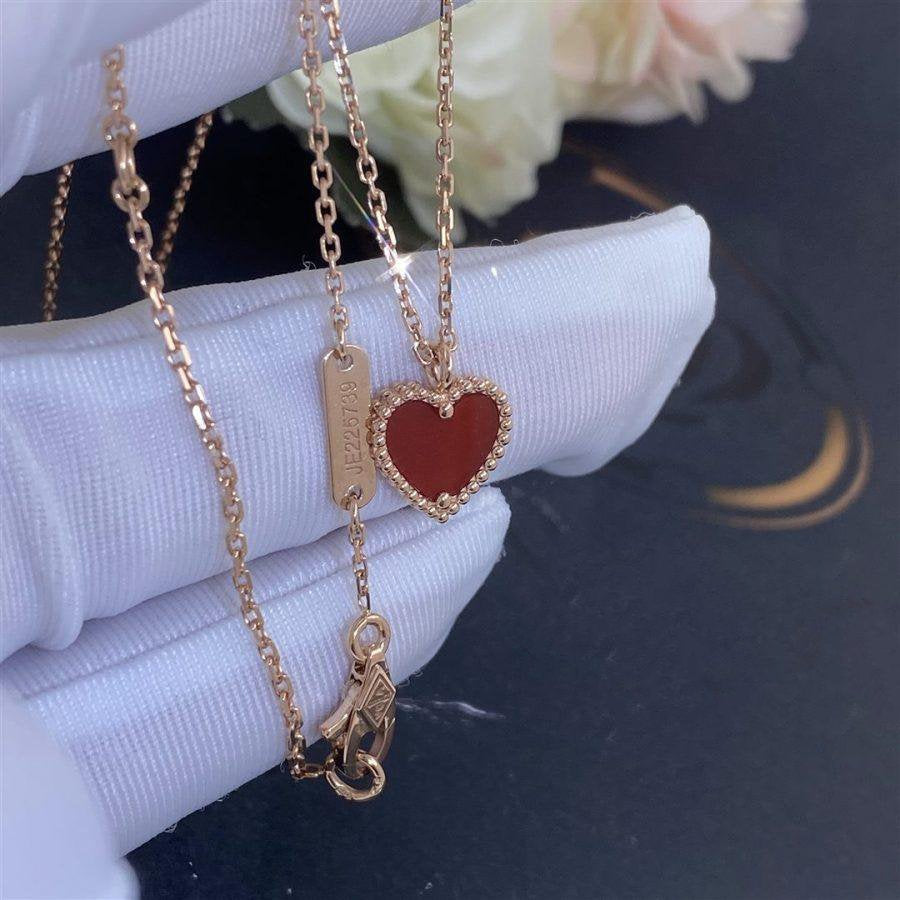 [⭐Maelin]SWEET CLOVER CARNELIAN HEART NECKLACE