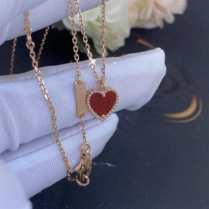 [⭐Maelin]SWEET CLOVER CARNELIAN HEART NECKLACE