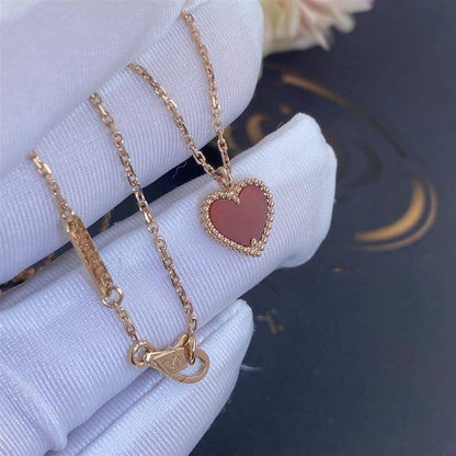 [⭐Maelin]SWEET CLOVER CARNELIAN HEART NECKLACE