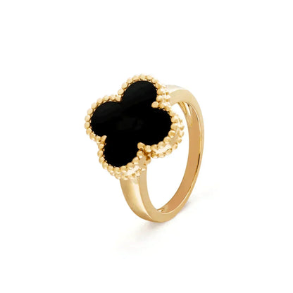 [⭐Maelin]CLOVER ONYX RING