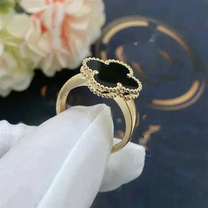 [⭐Maelin]CLOVER ONYX RING