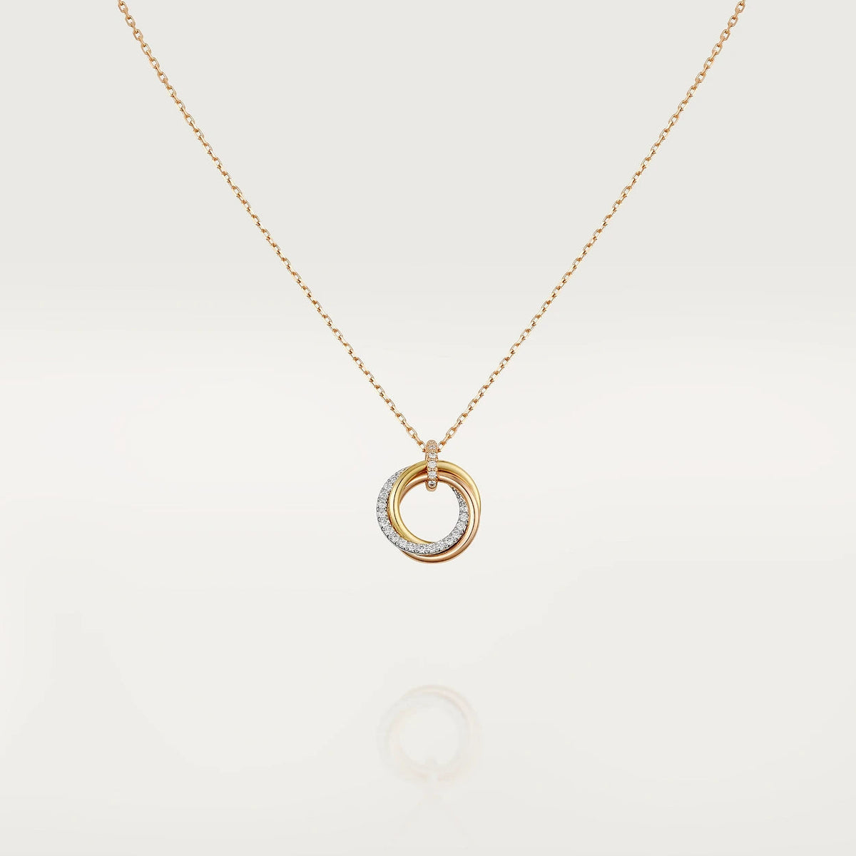 [⭐Maelin]TRINITY NECKLACE SILVER GOLD PINK GOLD DIAMONDS