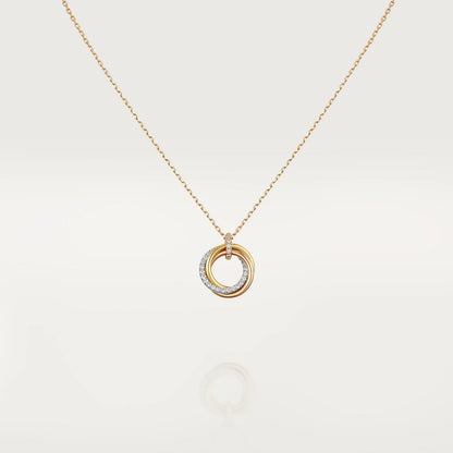[⭐Maelin]TRINITY NECKLACE SILVER GOLD PINK GOLD DIAMONDS