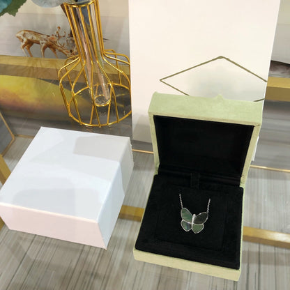 [⭐Maelin]LARGE BUTTERFLY SILVER PENDANT DIAMOND NECKLACE