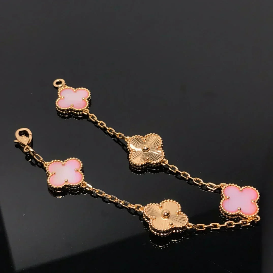 [⭐Maelin] CLOVER 5 MOTIFS  PINK MOP BRACELET COLLECTION