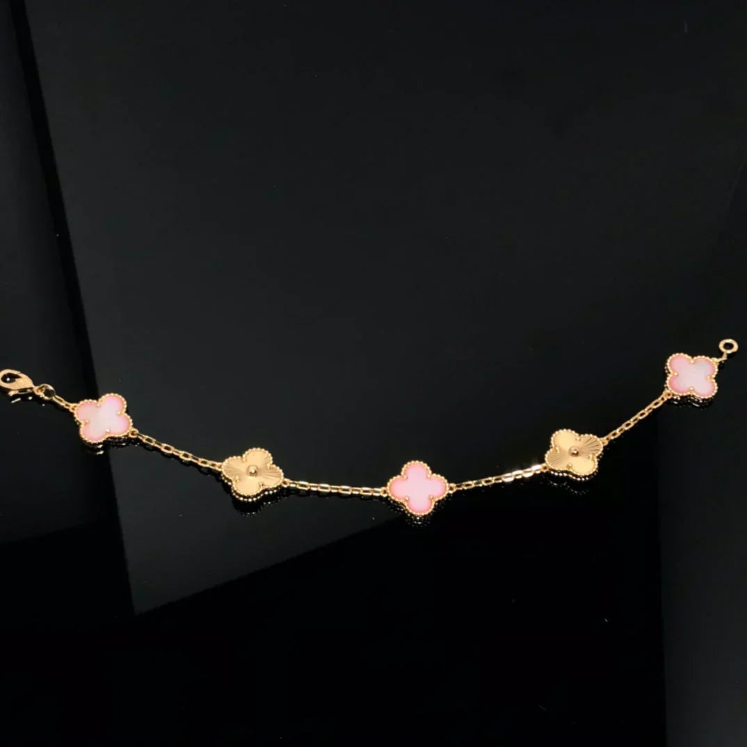 [⭐Maelin] CLOVER 5 MOTIFS  PINK MOP BRACELET COLLECTION