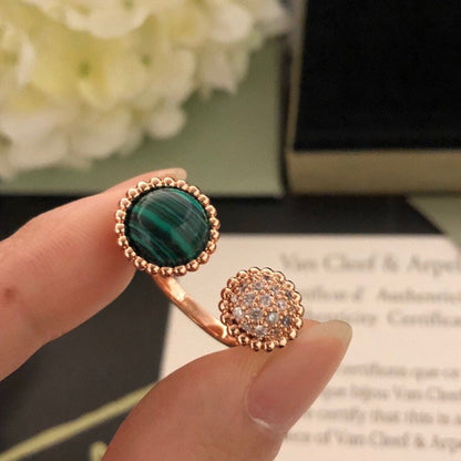 [⭐Maelin]PERLEE COULEURS DIAMOND ROSE GOLD BETWEEN THE FINGER RING