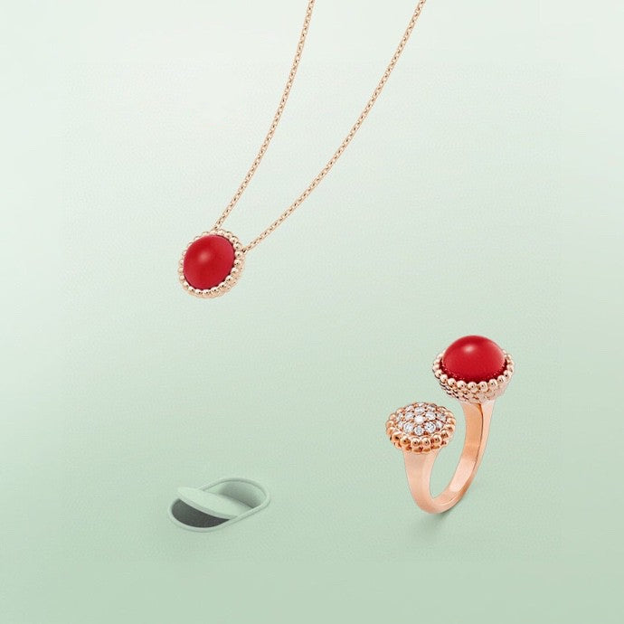 [⭐Maelin]PERLEE COULEURS DIAMOND ROSE GOLD BETWEEN THE FINGER RING