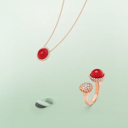 [⭐Maelin]PERLEE COULEURS DIAMOND ROSE GOLD BETWEEN THE FINGER RING