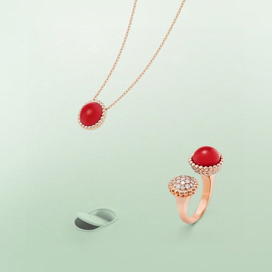 [⭐Maelin]PERLEE COULEURS DIAMOND ROSE GOLD BETWEEN THE FINGER RING