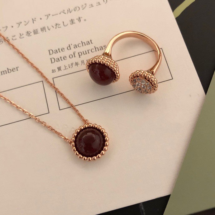 [⭐Maelin]PERLEE COULEURS DIAMOND ROSE GOLD BETWEEN THE FINGER RING