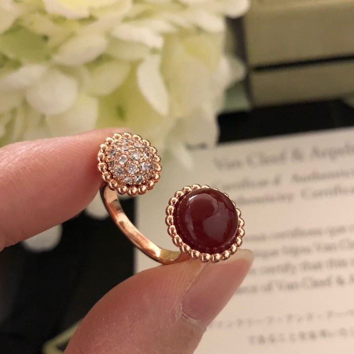 [⭐Maelin]PERLEE COULEURS DIAMOND ROSE GOLD BETWEEN THE FINGER RING