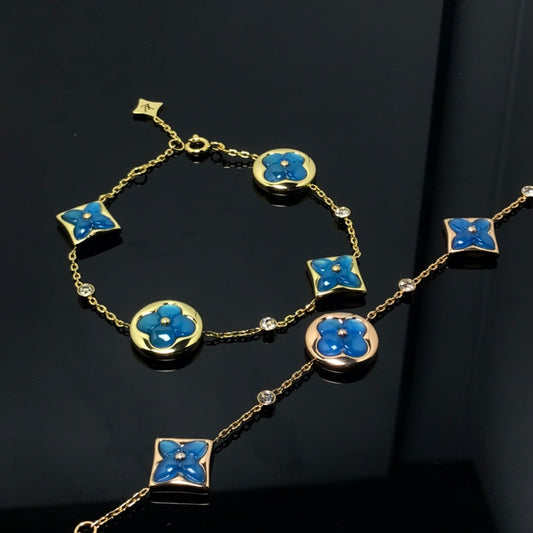 [⭐Maelin]STAR AND SUN 4 MOTIF BLUE BRACELET