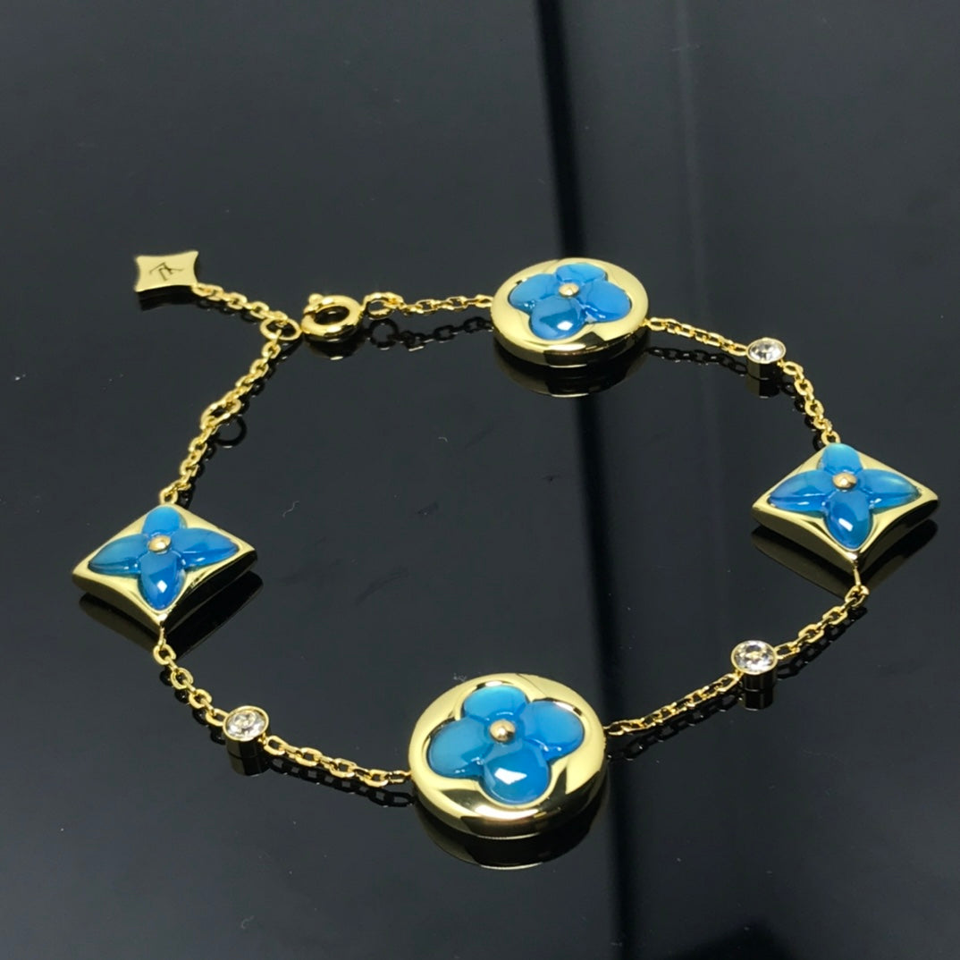 [⭐Maelin]STAR AND SUN 4 MOTIF BLUE BRACELET