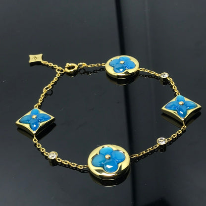 [⭐Maelin]STAR AND SUN 4 MOTIF BLUE BRACELET