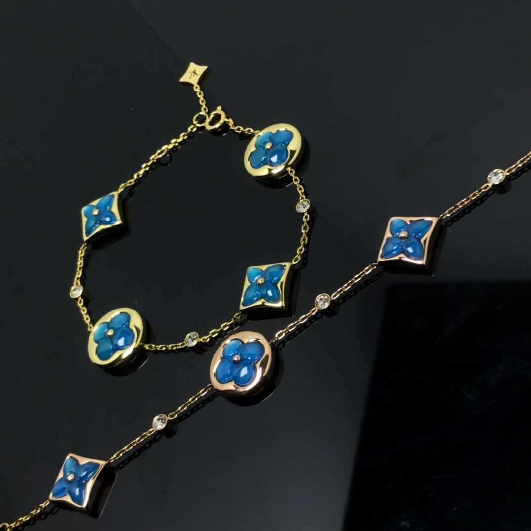 [⭐Maelin]STAR AND SUN 4 MOTIF BLUE BRACELET