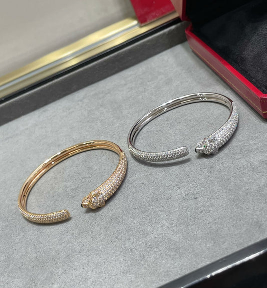 [⭐Maelin]PANTHERE FULL DIAMOND OPEN BRACELET