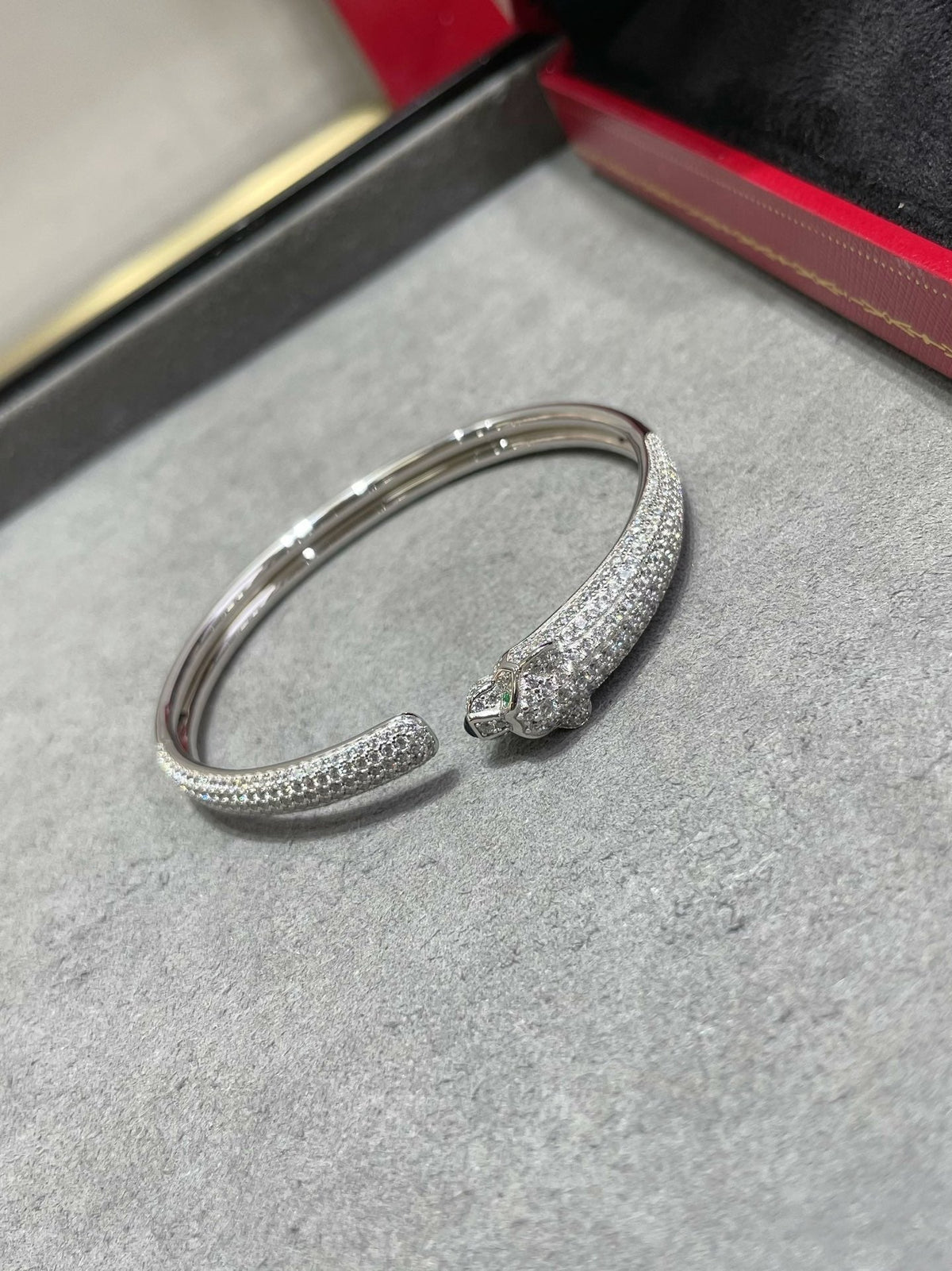 [⭐Maelin]PANTHERE FULL DIAMOND OPEN BRACELET
