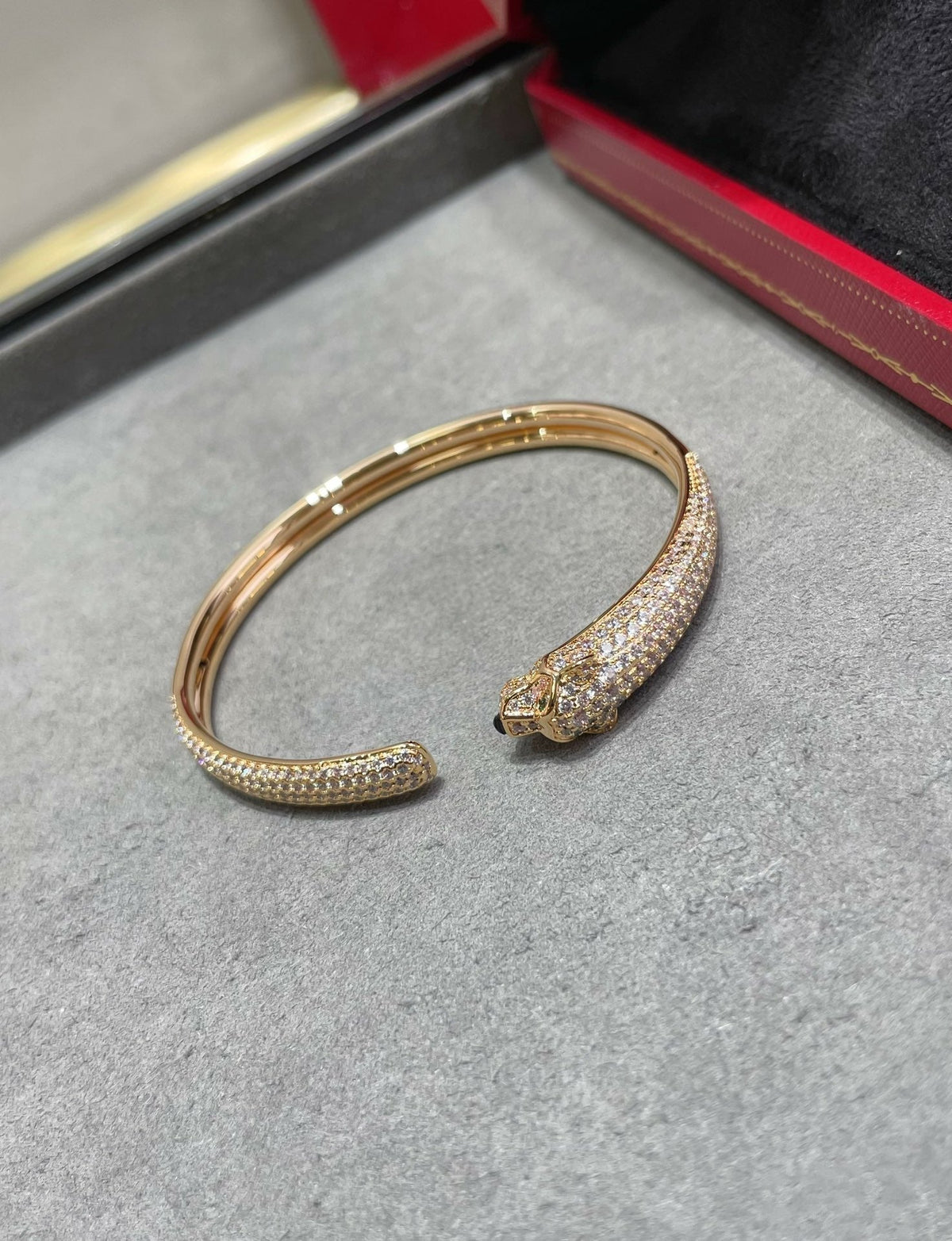 [⭐Maelin]PANTHERE FULL DIAMOND OPEN BRACELET