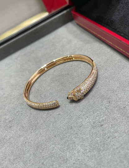 [⭐Maelin]PANTHERE FULL DIAMOND OPEN BRACELET