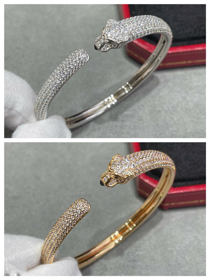 [⭐Maelin]PANTHERE FULL DIAMOND OPEN BRACELET