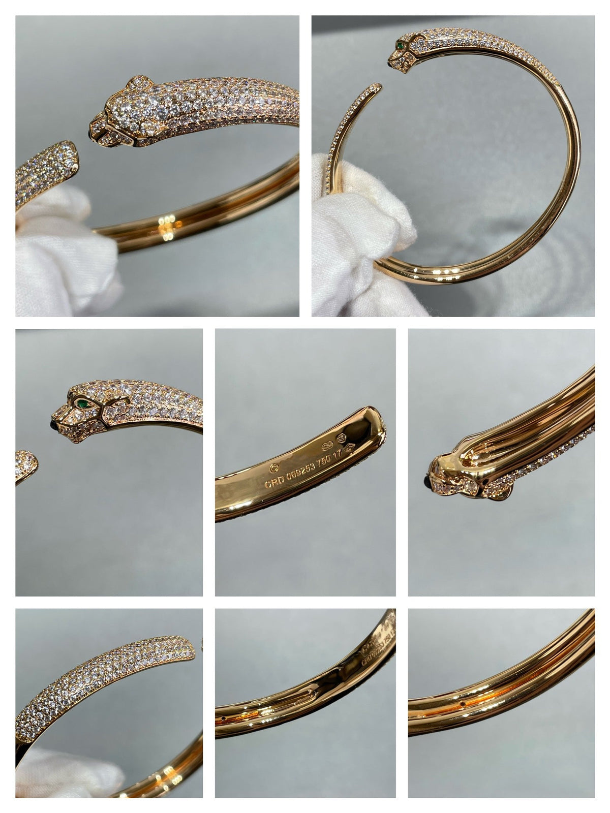 [⭐Maelin]PANTHERE FULL DIAMOND OPEN BRACELET