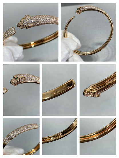 [⭐Maelin]PANTHERE FULL DIAMOND OPEN BRACELET